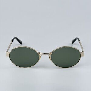 Saint Laurent SL692 003 BRAND NEW Sunglasses Gold Green Oval Women